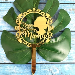 Set 10 mica HPBD mama hình cô gái.