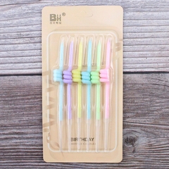 Vỉ 6 cây Nến xoắn ở giữa cây - MIX SẮC MÀU.