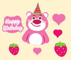 Combo 2 set giấy gấu Dâu HPBD mẫu to.