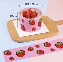 Set 100 thành bánh mica kthuoc 8 x 36cm (cắt sẵn)-DÂU TÂY.