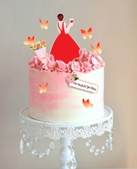 MUA 1 TẶNG 1 - Combo 2 set  giấy cô gái váy DÀI và bó hoa-ĐỎ.