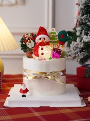 Set cắm Noel vải  - 3 găng tay xanh đỏ trắng.