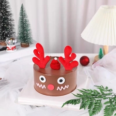 Set cắm Noel vải 3 chi tiết (sừng nai đỏ và cục bông) (MẪU 1).