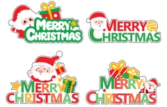 Combo 40 chữ giấy Merry Christmas gắn hình hộp quà+ông già noel (5 túi).