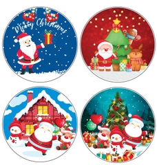 Combo 40 bảng giấy tròn chủ đề Noel đk 10cm (5 túi).