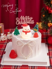 Set 5 cây cắm Merry christmas (chữ gắn hạt màu HỒNG).