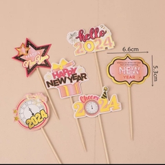 Combo 2 Set giấy TẾT- Hello 2024 HỒNG-ĐEN (ép nhũ).
