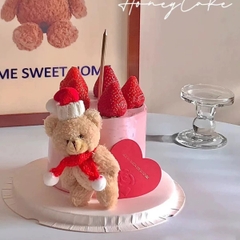 Gấu bông mũ đỏ, khăn đỏ (kt 7x 16cm).