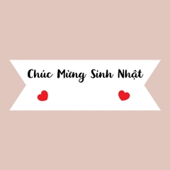 Set 60 bảng giấy-chữ tiếng việt Chúc mừng sinh nhật bảng trắng (bao gồm que cắm).