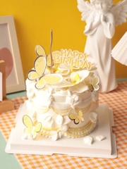 Set 5 bướm giấy ép nhũ đẹp - VÀNG.