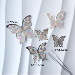 Set 5 bướm giấy ép nhũ đẹp - MIX NHIỀU MÀU.