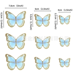 Set 5 bướm giấy ép nhũ đẹp - XANH DƯƠNG1392.