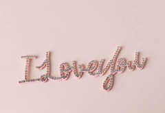 Set 10 chữ I love you gắn hạt-HỒNG.