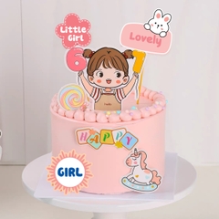 Combo 2 set giấy (1-6)- bé GÁI giơ 2 tay số 1.6.