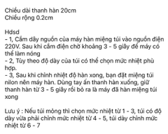 Máy dập hàn miệng túi điều chỉnh được nhiệt 260W (chiều dài thanh hàn 20cm x rộng 0.2cm) xả kho.
