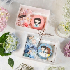 Set 10 hộp cupcake 3 LỖ (NẮP MICA TRONG) kt 25cmx18cm x cao 12.7cm (có kèm đế ở khay to).