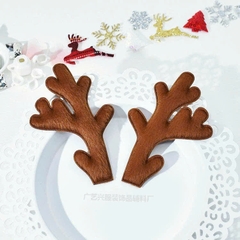 5 Đôi sừng  tuần lộc bằng vải size to 6.5cmx9.5cm-MÀU NÂU.