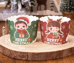 Set 50 cốc cupcake NOEL-hình mix bé trai và gái.