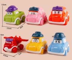 Set 6 ô tô hoạt hình đội mũ (NHỰA NHẸ).