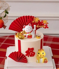 Tượng nhựa cứng-rắn vàng cầm hũ tiền xả kho.