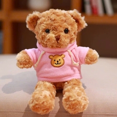 Gấu bông nâu nhạt -áo hồng kt 30cm.