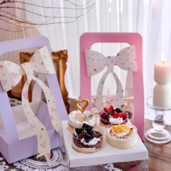 Set 10 hộp cupcake quai xách và nơ-TÍM.
