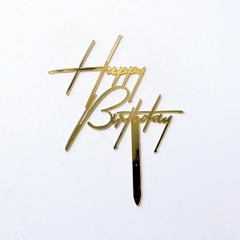 Set 10 mica HPBD chữ HB nghiêng dài-màu VÀNG.