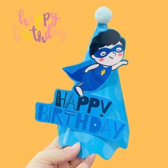 Set 10 mũ 3D cán bóng giấy đẹp kt dk 13cmx cao 20cm - super boy.m11