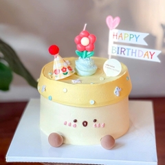 Vỉ 3 cây nến hình bông hoa màu hồng.