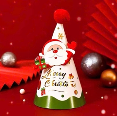Set 10 mũ 3D cán bóng giấy đẹp kt dk 13cmx cao 20cm  - NOEL XANH.
