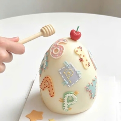 Vỉ nến 5 cây hình quả cherry đỏ.