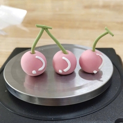 Set 10 quả cherry bằng đất nặn-MÀU HỒNG (kt 2cm).