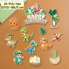 Combo 5 set giấy - em bé khủng long và số 1 (SX).