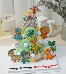 Combo 5 set giấy - em bé khủng long và số 1 (SX).