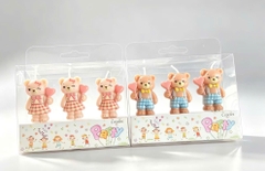 Vỉ 3 cây nến-GẤU NAM (áo yếm xanh) kt 4cm.
