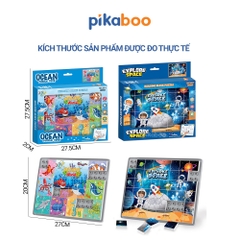Đồ chơi ghép tranh chủ đề có bảng vẽ thông minh Pikaboo, lắp ráp thông minh bé vừa học vừa chơi