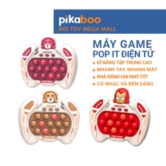 Pop it điện tử Pikaboo Đồ chơi máy chơi game bản mới bấm nút theo đèn nhạc với 4 giúp luyện phản xạ