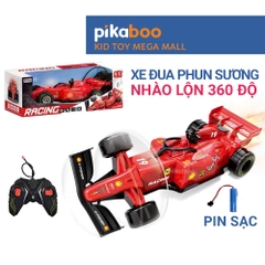 Ô tô điều khiển từ xa phun sương Pikaboo, đồ chơi cho bé trai kiểu dáng xe đua nhào lộn 360 độ