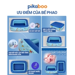Bể bơi cho bé, Phao bơi trong nhà cao cấp Pikaboo 2-3 tầng đáy 2 lớp chống trượt