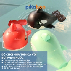 Đồ chơi cá heo phun nước nhà tắm Pikaboo, họa tiết bắt mắt, chất liệu silicone mềm dẻo an toàn