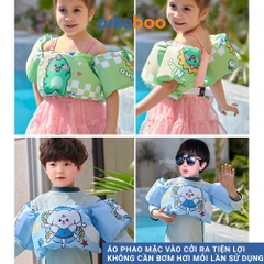 Phao bơi liền thân cho bé Pikaboo kiểu dáng đẹp, chất liệu cao cấp dai bền, hoạ tiết in hình sắc nét