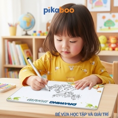 Đồ chơi ghép tranh chủ đề có bảng vẽ thông minh Pikaboo, lắp ráp thông minh bé vừa học vừa chơi