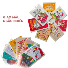 Thiệp mini chúc mừng, cảm ơn họa tiết Giáng sinh đẹp mắt đa dạng (Giao màu ngẫu nhiên)