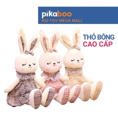 Gấu bông Thỏ mặc váy 50cm cao cấp Pikaboo, thú nhồi bông thỏ dễ thương mềm mại an toàn cho da bé