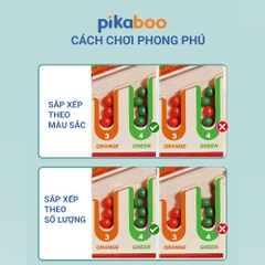 Đồ chơi mê cung khủng long từ tính Pikaboo bằng gỗ an toàn chủ đề khủng long cho bé từ 3 tuổi