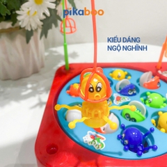 Đồ chơi câu cá và bạch tuộc có nhạc xoay 360 độ cao cấp Pikaboo, đèn sinh động cá bơi tung tăng