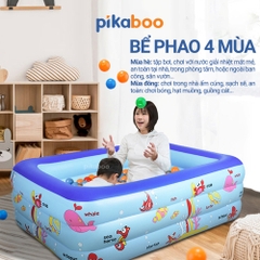 Bể bơi cho bé, Phao bơi trong nhà cao cấp Pikaboo 2-3 tầng đáy 2 lớp chống trượt