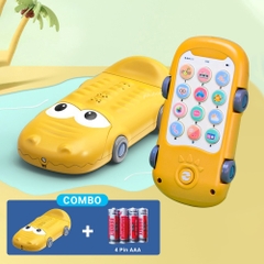 Đồ chơi điện thoại thông minh hình ô tô cá sấu cao cấp Pikaboo đa dạng chức năng chất liệu an toàn