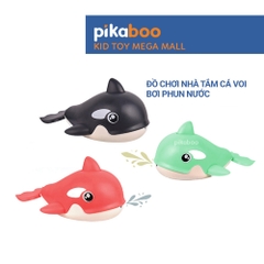 Đồ chơi cá heo phun nước nhà tắm Pikaboo, họa tiết bắt mắt, chất liệu silicone mềm dẻo an toàn