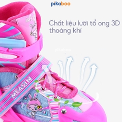 Giày trượt patin trẻ em cao cấp Pikaboo bánh trượt đèn phát sáng nhựa PU cao cấp có thể chỉnh size
